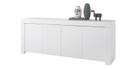 Buffet 4 portes, collection ZEFIR, coloris blanc mat, idéal pour votre salon ou salle à manger