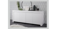 Buffet 4 portes, collection ZEFIR, coloris blanc mat, idéal pour votre salon ou salle à manger