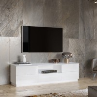 Meuble TV 180cm collection ZANTE avec 2 portes et 1 tiroir. Couleur blanc brillant