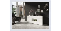 Buffet design 140cm pour salon couleur blanc brillant collection PAROS