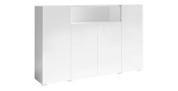 Buffet haut XL avec 4 portes et 1 niche couleur blanc brillant collection PAROS
