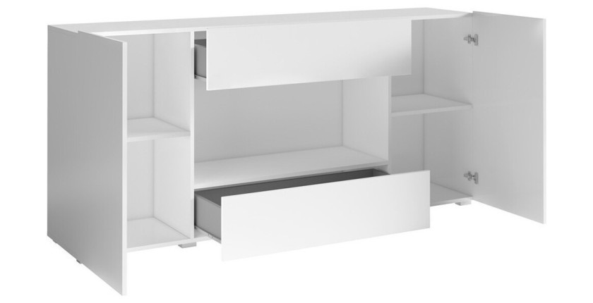 Buffet XL design 180cm pour salon couleur gris aspect béton collection PAROS