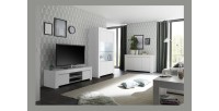 Buffet 3 portes, collection ZEFIR, coloris blanc mat, idéal pour votre salon ou salle à manger
