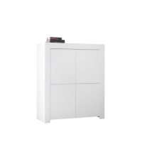 Buffet 4 portes, collection ZEFIR, coloris blanc mat, idéal pour votre salon ou salle à manger