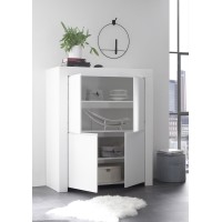 Buffet 4 portes, collection ZEFIR, coloris blanc mat, idéal pour votre salon ou salle à manger