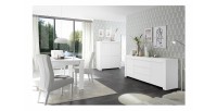 Buffet 4 portes, collection ZEFIR, coloris blanc mat, idéal pour votre salon ou salle à manger