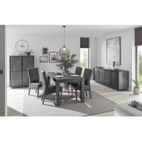 Buffet 4 portes, collection COLOMARMO, coloris noir effet marbre, idéal dans votre salon ou salle à manger