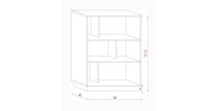 Bibliothèque 80cm design SOB, 6 niches, blanc mat, idéal dans un salon moderne