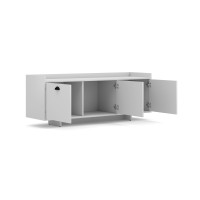 Meuble TV design VICTORIA 140 cm, 3 portes, coloris blanc