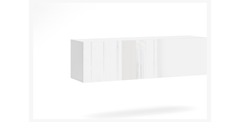 Meuble de rangement suspendu 140cm collection NEVER blanc brillant