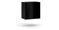 Petit meuble de rangement suspendu NEVER noir brillant 50cm