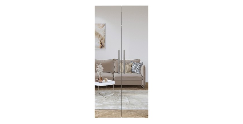 Armoire design 100 cm 2 portes avec grands miroirs collection JUPITER