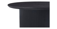 Table basse collection VAGOS effet bois brun foncé diamètre 80 cm