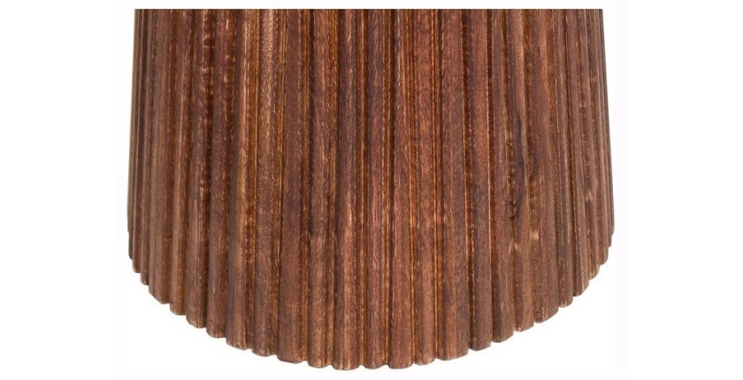 Table basse collection RIMBAUD effet bois brun clair diamètre 50 cm