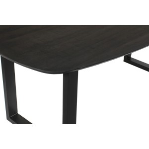 Table à manger BELLA longueur 200cm en décor bois exotique mangolia noir