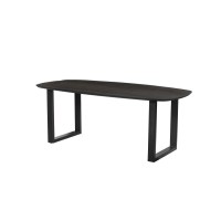 Table à manger BELLA longueur 200cm en décor bois exotique mangolia noir