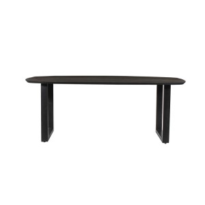 Table à manger BELLA longueur 200cm en décor bois exotique mangolia noir