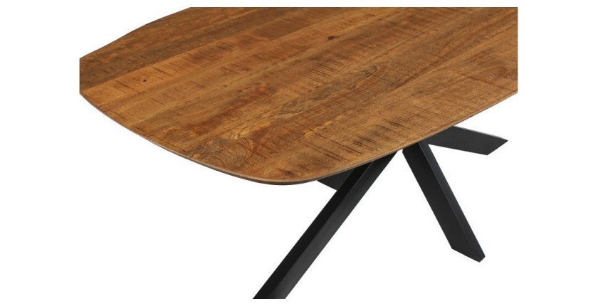 Table à manger BELLA longueur 200cm en bois brut exotique mangolia