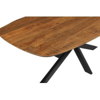 Table à manger BELLA longueur 200cm en bois brut exotique mangolia