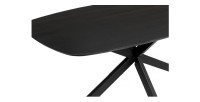 Table à manger BELLA longueur 200cm en bois brut exotique mangolia noir