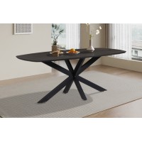 Table à manger BELLA longueur 200cm en bois brut exotique mangolia noir