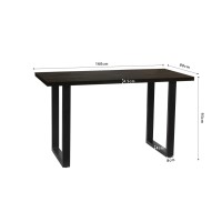 Table à manger AWANI longueur 160cm en bois exotique mangolia noir