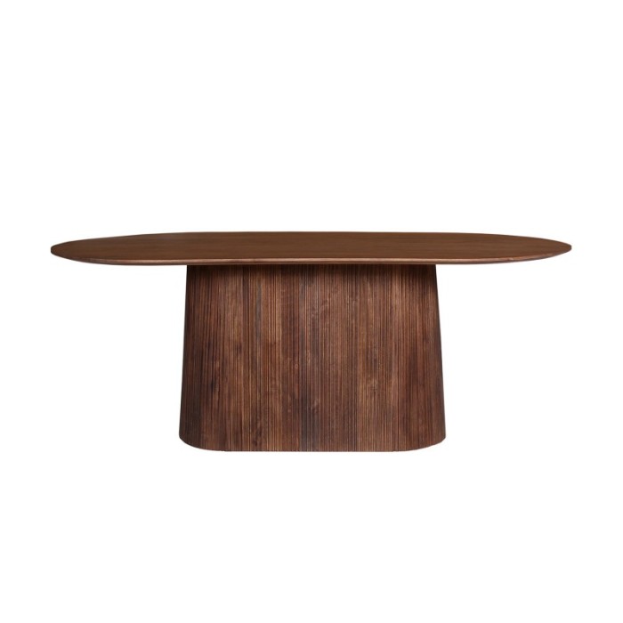 Table collection RIMBAUD effet bois brun clair longueur 200 cm