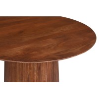 Table ronde collection RIMBAUD effet bois brun clair diamètre 130 cm