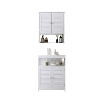 Ensemble de deux meubles de salle de bain collection CLEAN coloris blanc.