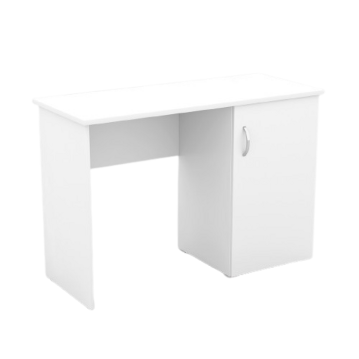 Bureau droit design avec caisson de rangement 1 porte collection ARLEE coloris blanc.