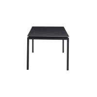 Table à manger ATHENA longueur 180cm avec plateau de 12mm en pierre effet marbre noir