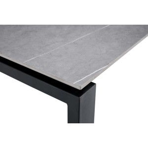 Table à manger ATHENA longueur 180cm avec plateau de 12mm en pierre effet marbre gris