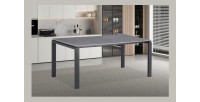 Table à manger ATHENA longueur 180cm avec plateau de 12mm en pierre effet marbre gris