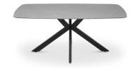 Table à manger VINCI longueur 180cm avec plateau de 10mm en pierre effet marbre gris