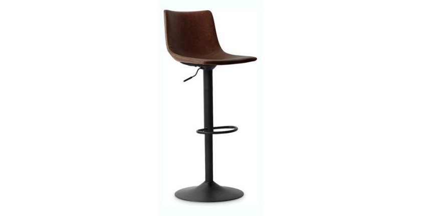 Tabouret de bar style vintage coloris brun. Collection SOUL