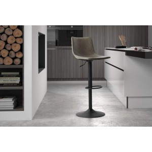 Tabouret de bar style vintage coloris gris. Collection SOUL