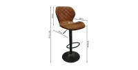 Tabouret de bar style vintage coloris cognac. Collection MABEL