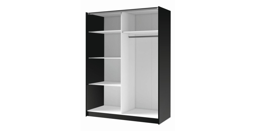 Armoire design 200cm coloris noir et chêne collection VARIA