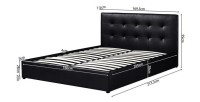 Lit coffre design coloris noir pour adulte collection RICO, 160x200 cm, sommier inclus