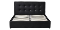 Lit coffre design coloris noir pour adulte collection RICO, 160x200 cm, sommier inclus