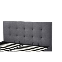 Lit coffre design gris pour adulte collection RICO, 160x200 cm, sommier inclus