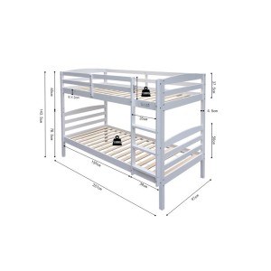 Lit en bois superposé évolutif 90x200 cm BOY, coloris blanc