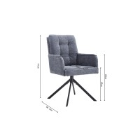 Chaise pivotante en tissu collection PLUMO coloris gris foncé