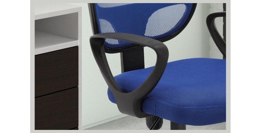 Chaise de bureau IPOLIST Tissu filet bleu, idéal pour un bureau confortable et moderne