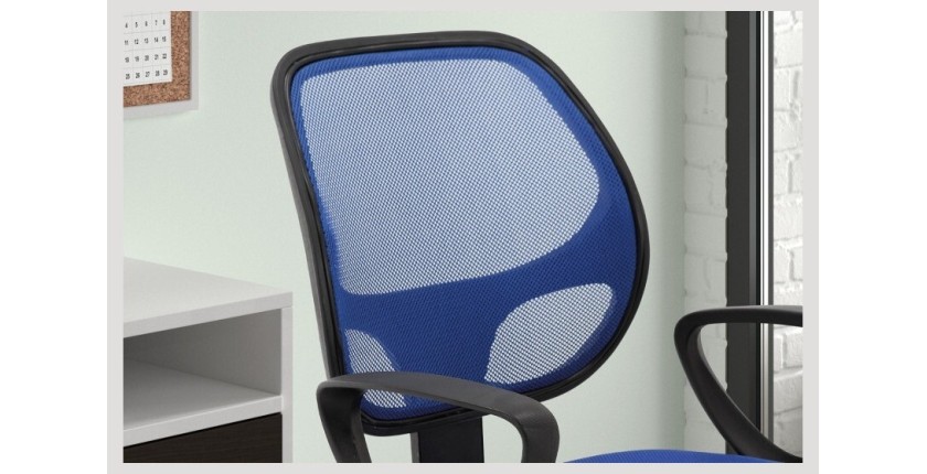Chaise de bureau IPOLIST Tissu filet bleu, idéal pour un bureau confortable et moderne