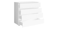 Commode 4 tiroirs coloris blanc, collection NOFI, idéal pour pour votre chambre