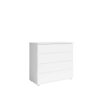 Commode 4 tiroirs coloris blanc, collection NOFI, idéal pour pour votre chambre