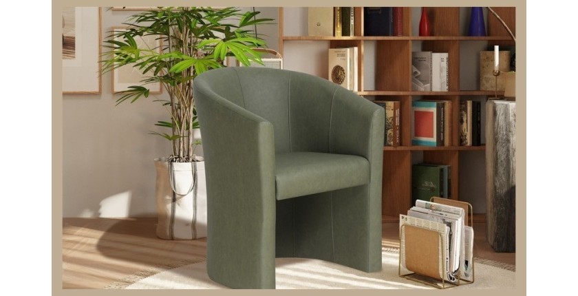 Fauteuil de salon confortable vert. Collection KYOTO