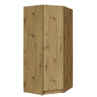 Armoire d'angle pour dressing collection KANELLE coloris chêne clair.