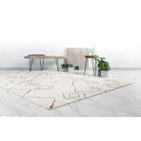 Tapis 290x200cm, design A305R coloris ivoire - Confort et élégance pour votre intérieur